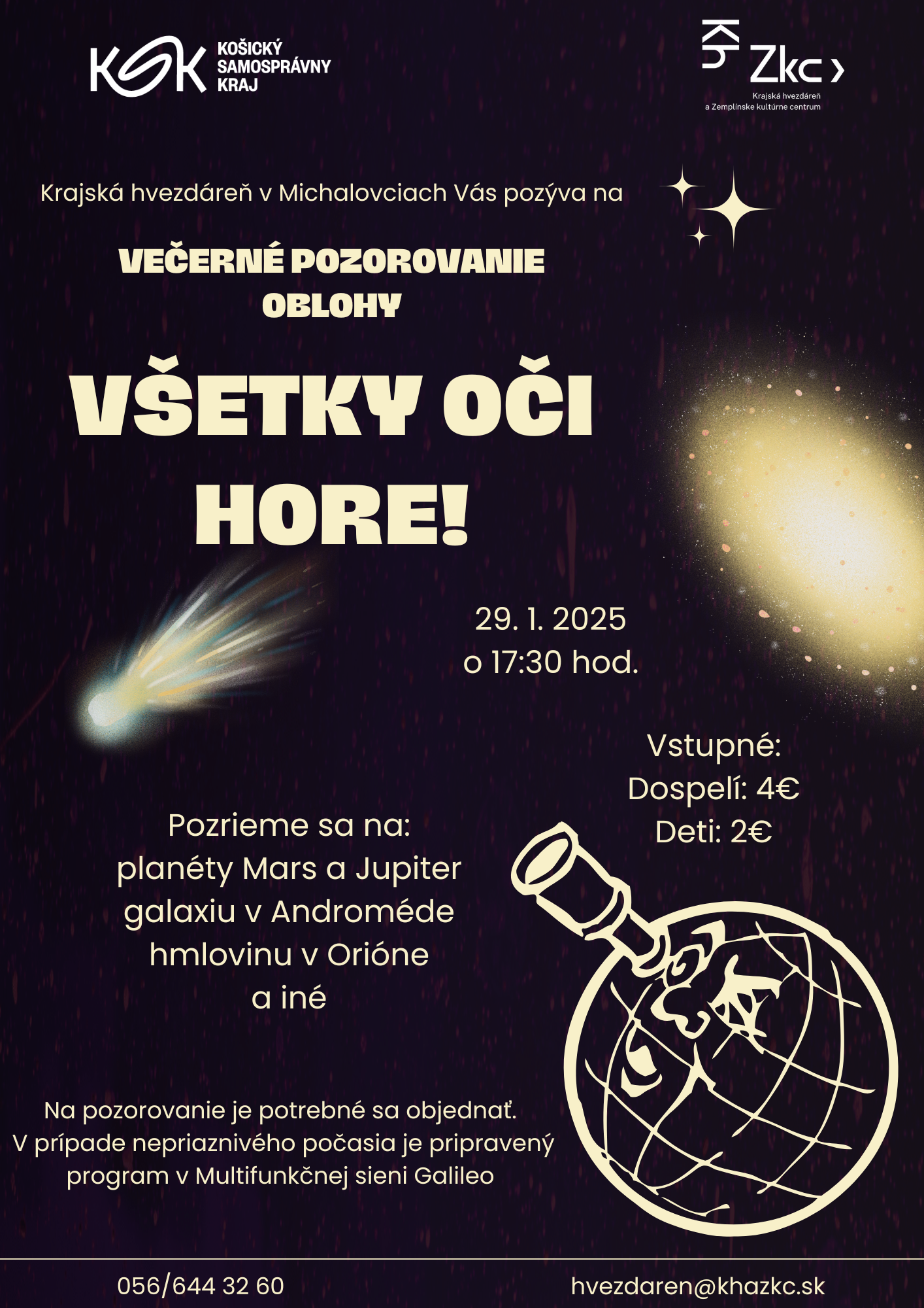 Astronomické pozorovania pre verejnosť "Všetky oči hore!"