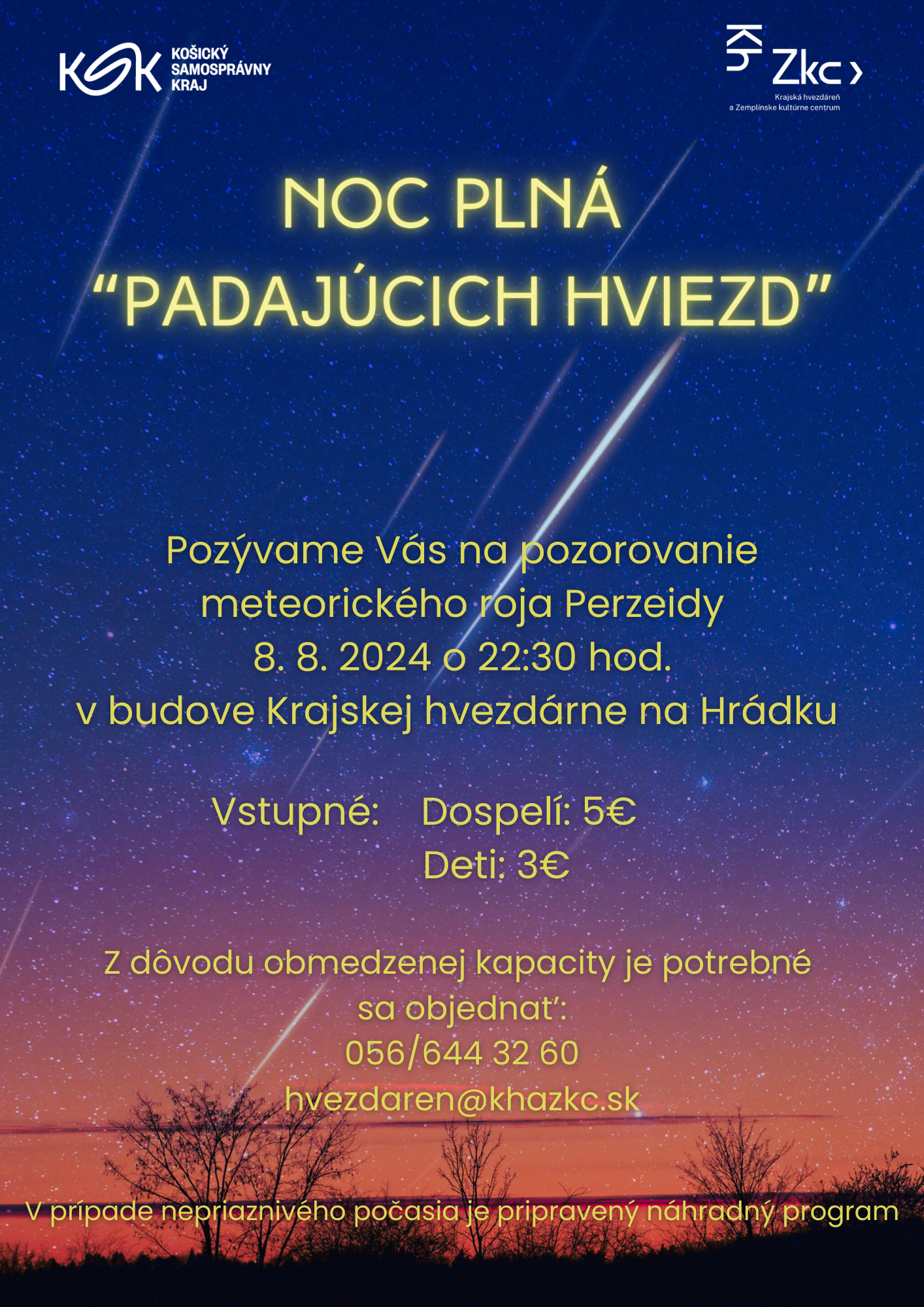 Pozývame Vás pozorovať „Padajúce hviezdy“ či meteorický roj Perzeidy