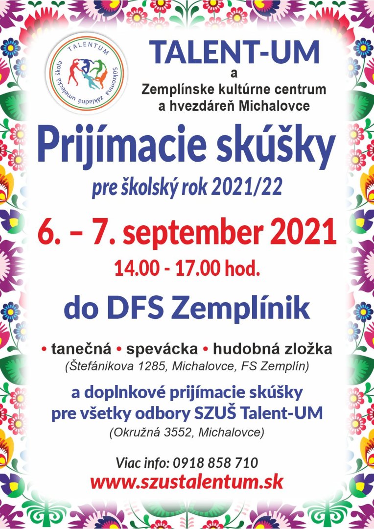 Prijímacie skúšky do DFS Zemplínik