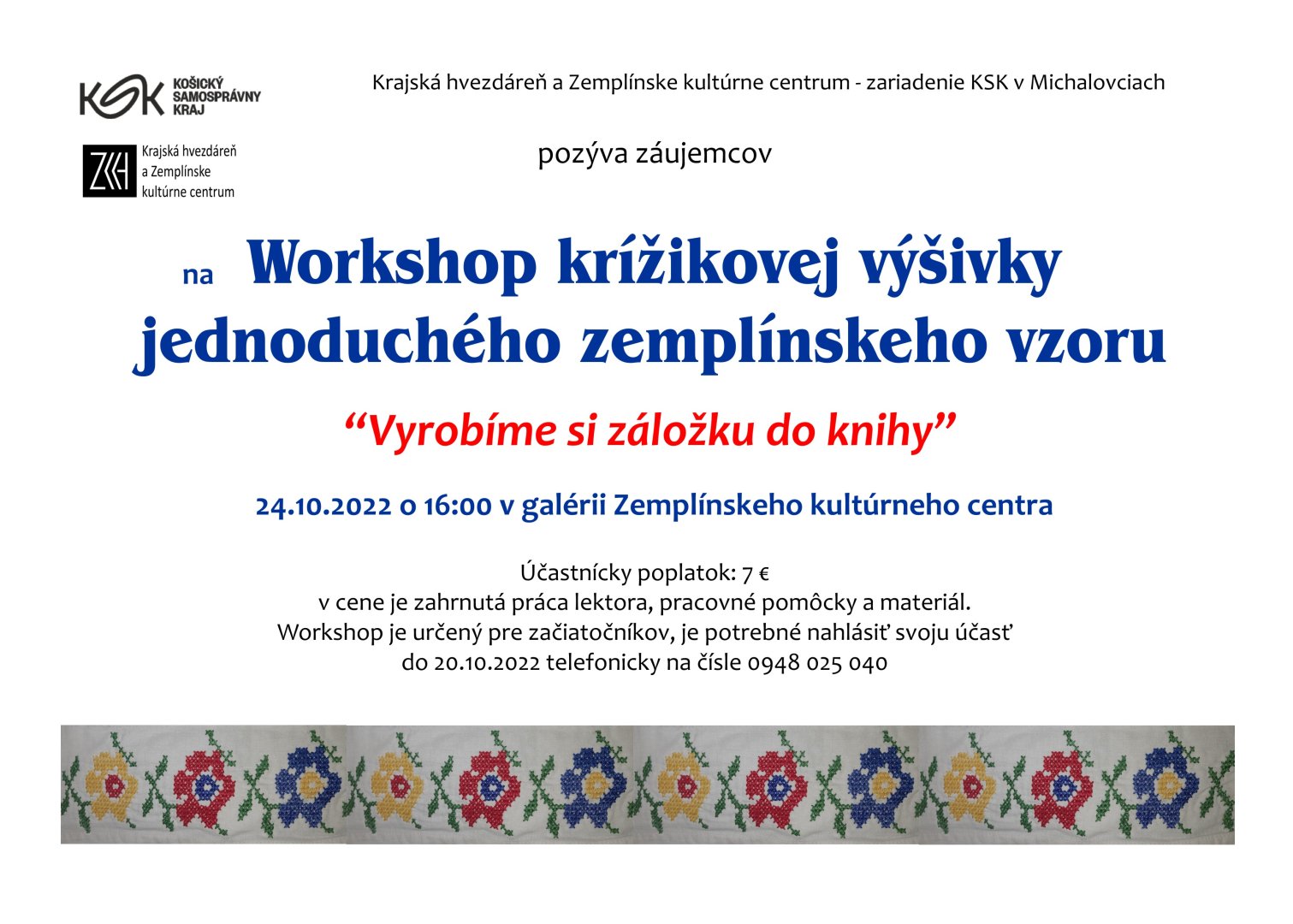 Krížiková výšivka - workshop