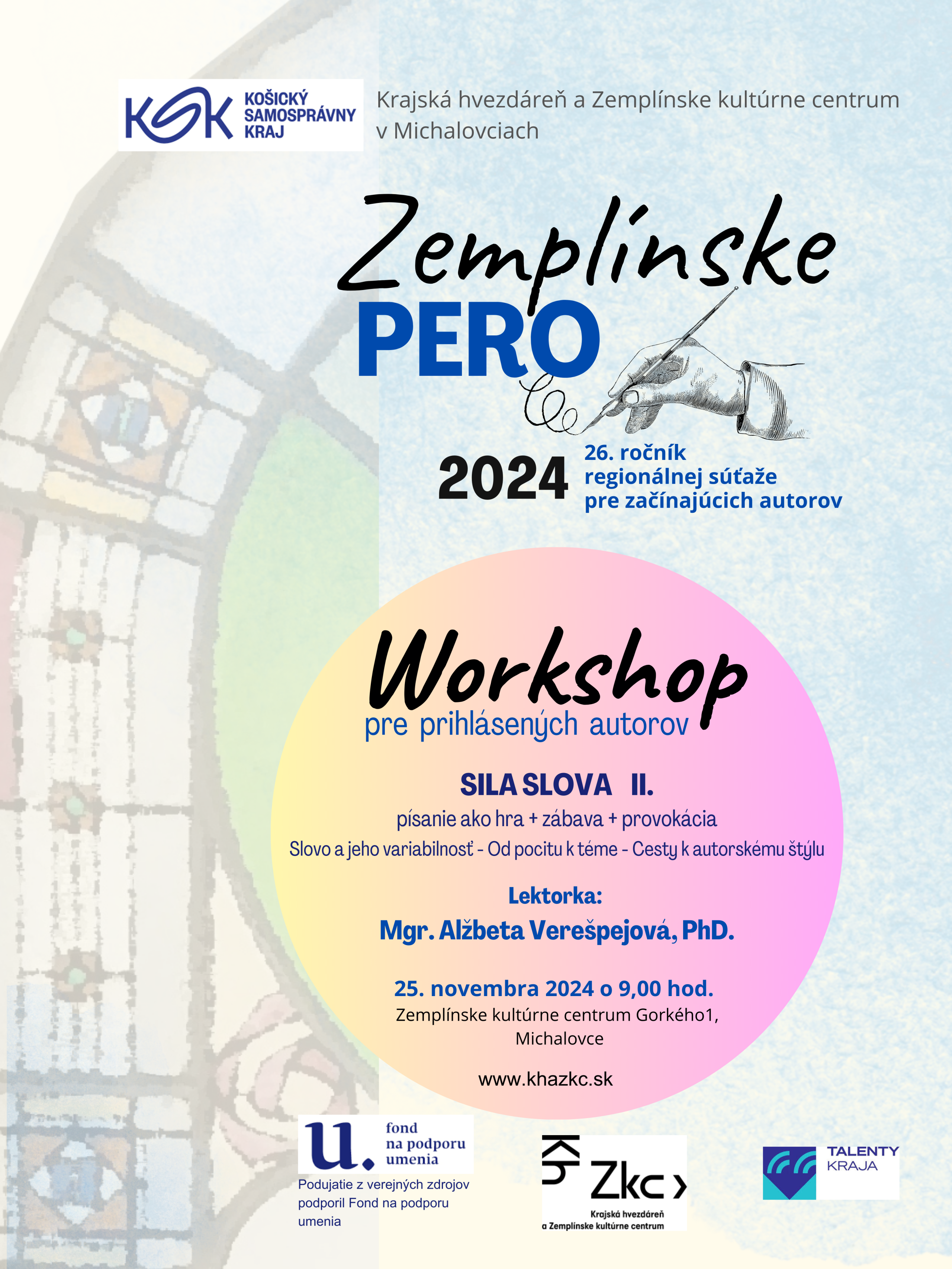 Workshop II. - pre prihlásených autorov do súťaže Zemplínske pero 2024