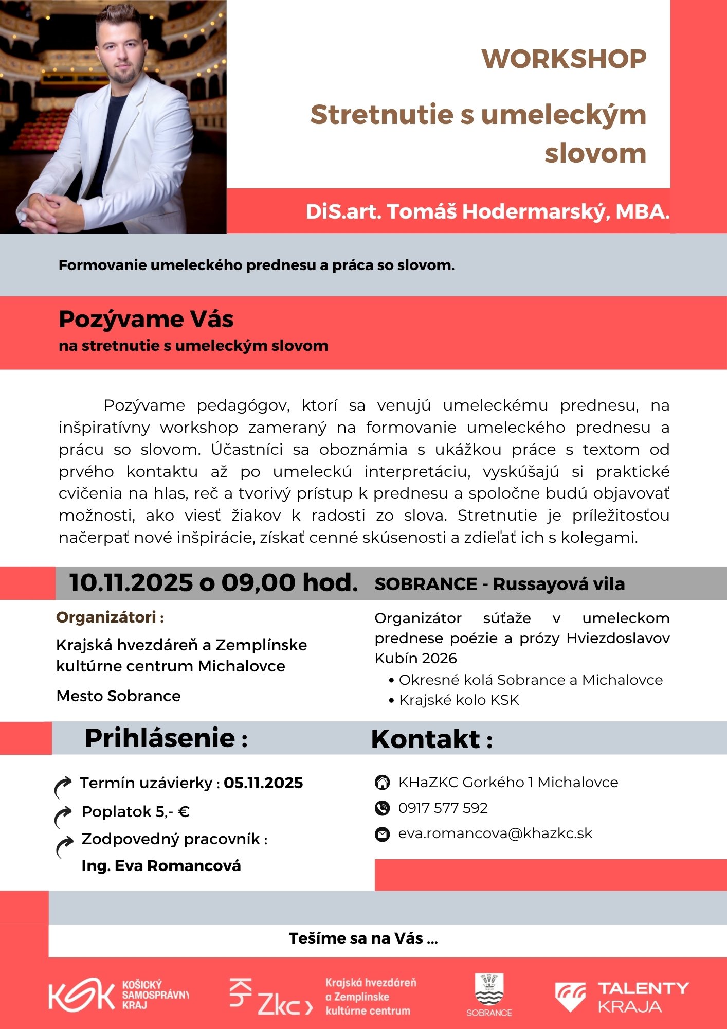 WORKSHOP - STRETNUTIE S UMELECKÝM SLOVOM