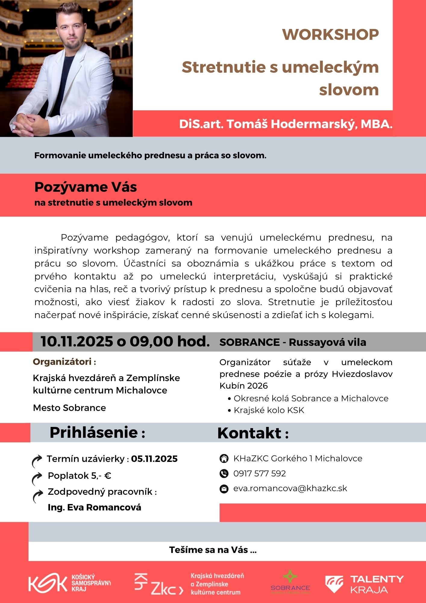 WORKSHOP - STRETNUTIE S UMELECKÝM SLOVOM