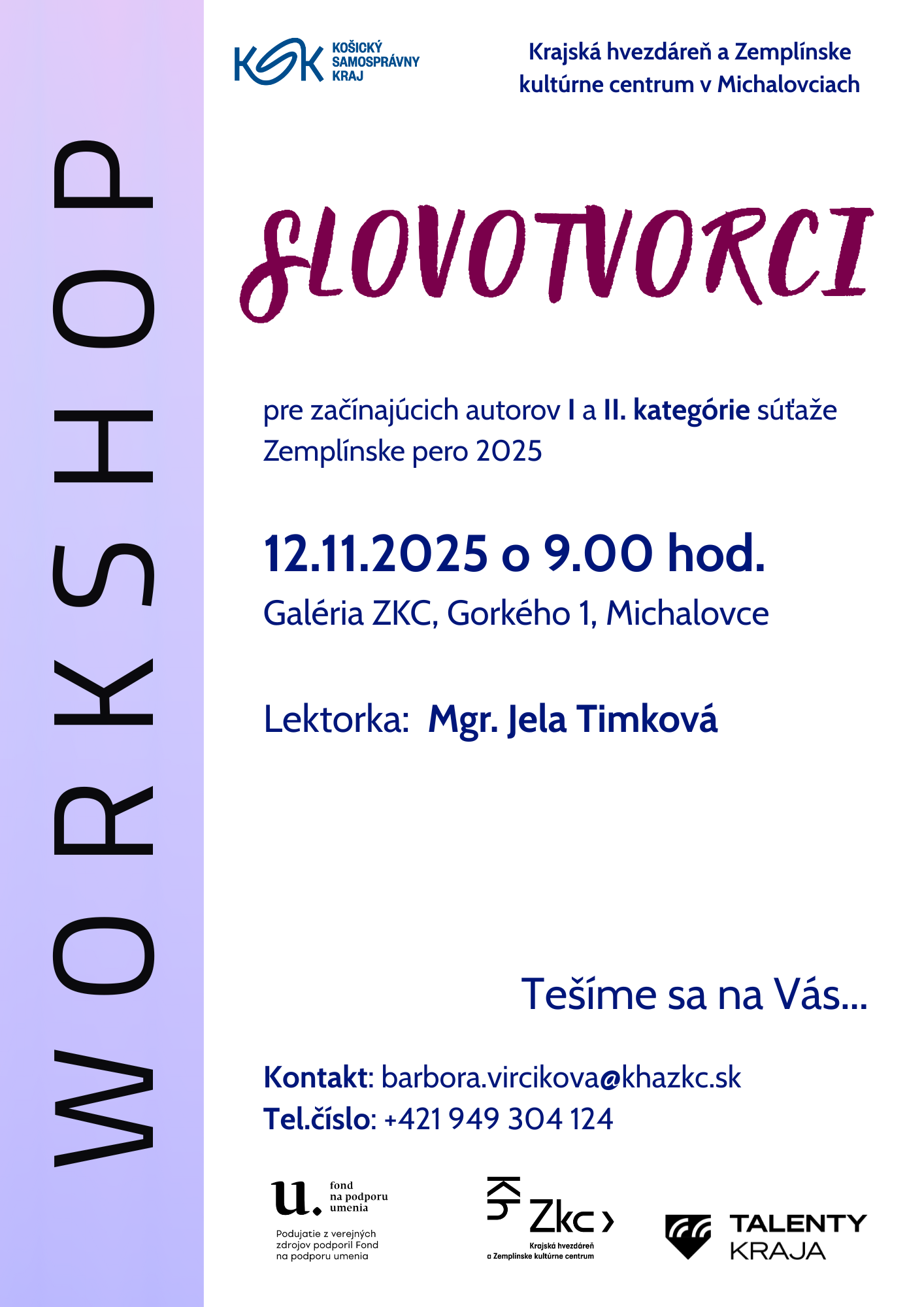 Zemplínske pero 2025 - Workshop - SLOVOTVORCI