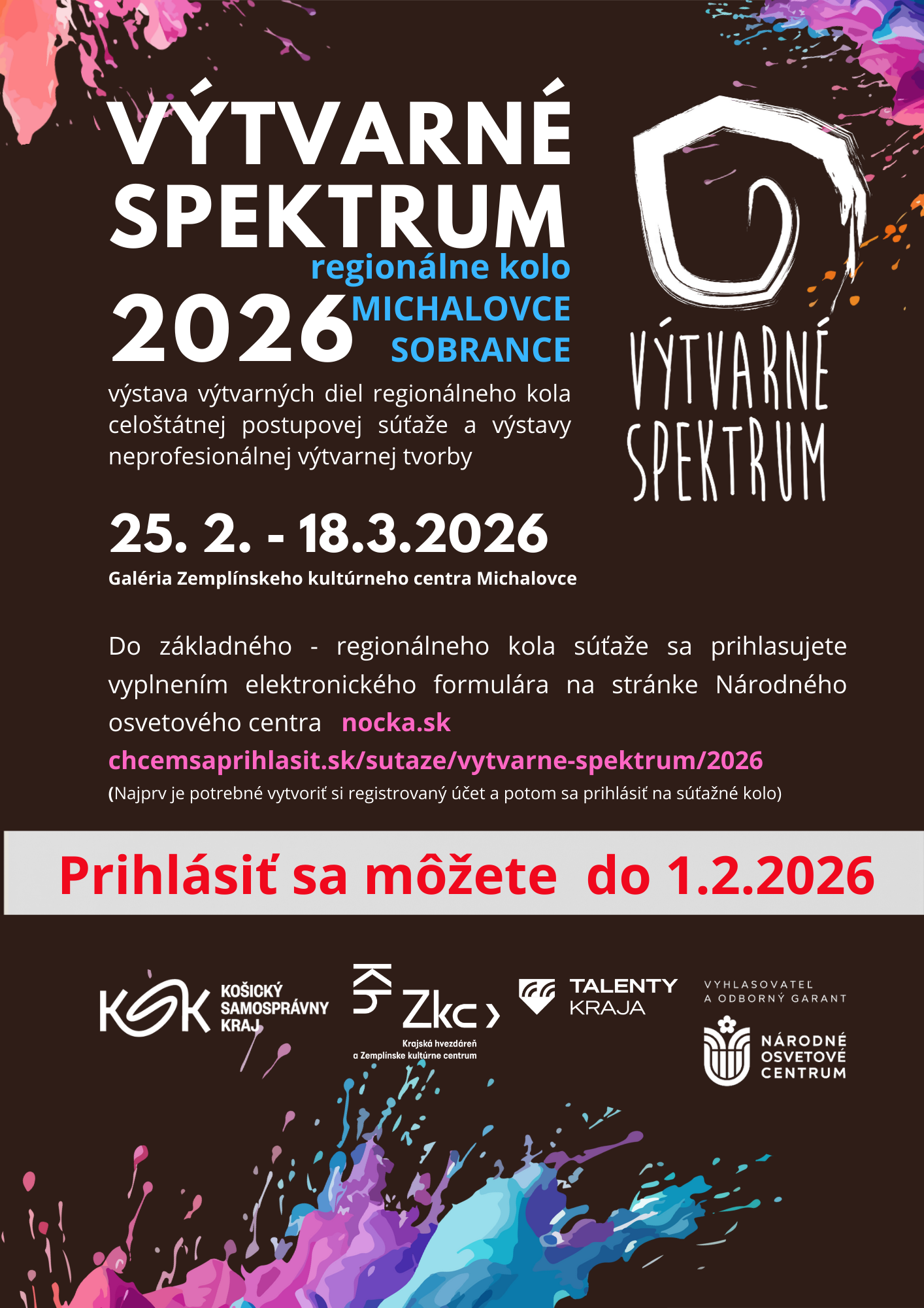 Výtvarné spektrum 2026 - PRIHLASOVANIE