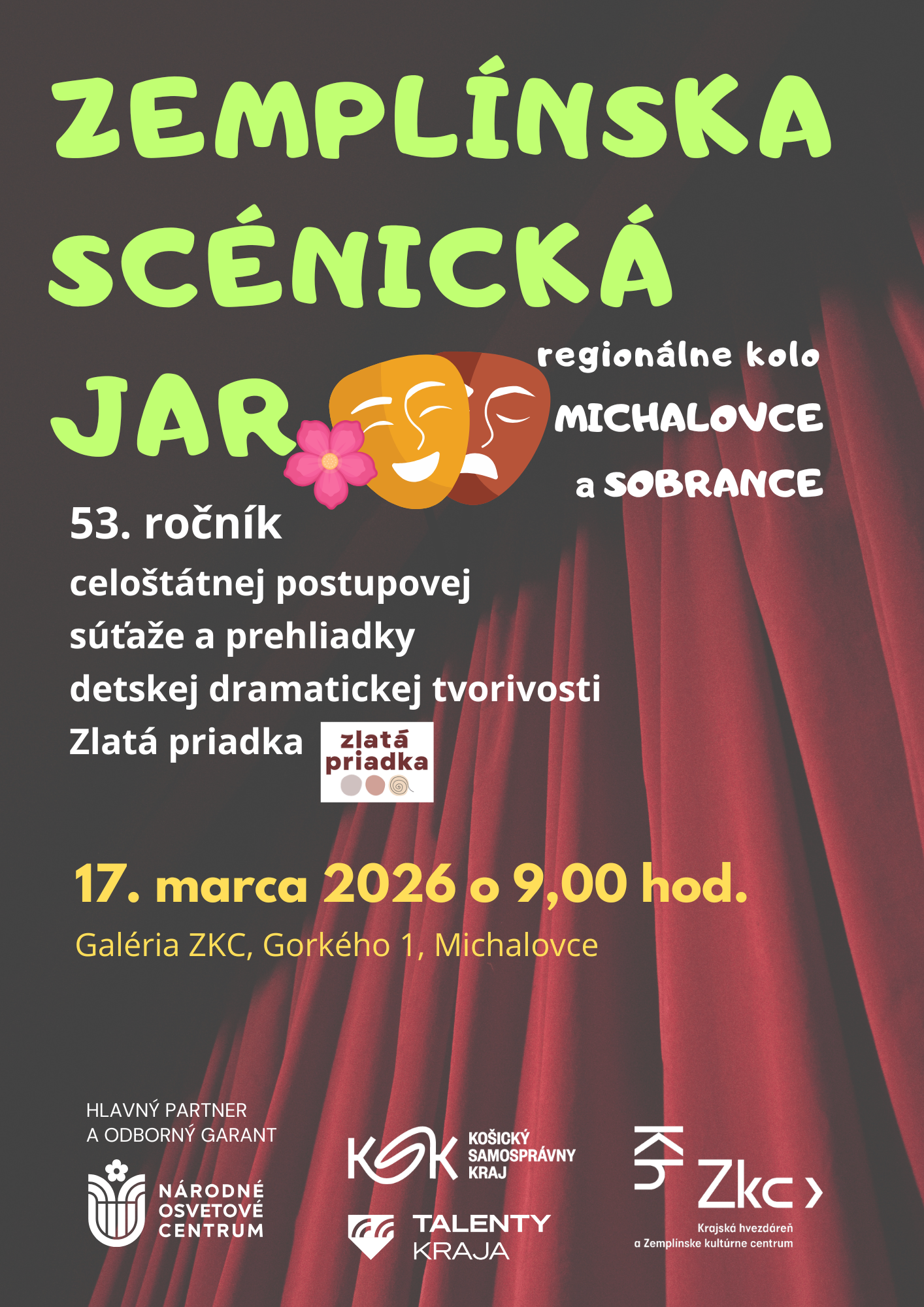 Zemplínska scénická jar - Zlatá priadka 2026 - regionálne kolo