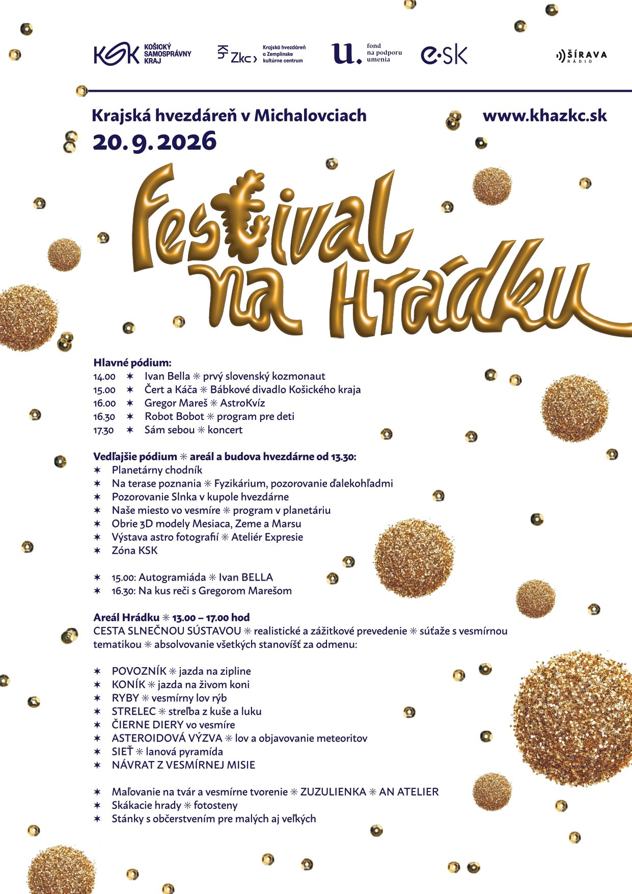 FESTIVAL NA HRÁDKU 2026 - Krajský astronomický festival v Michalovciach