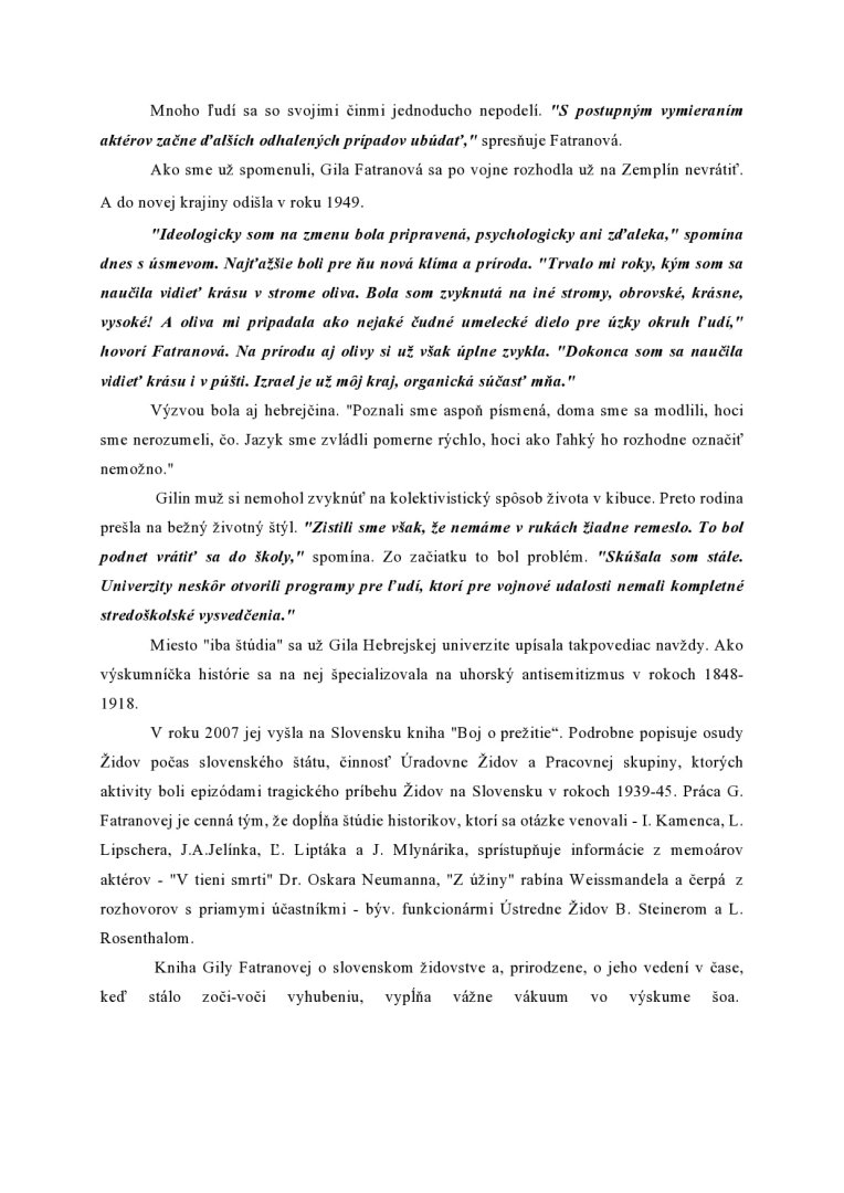 Gila Fatranová - online