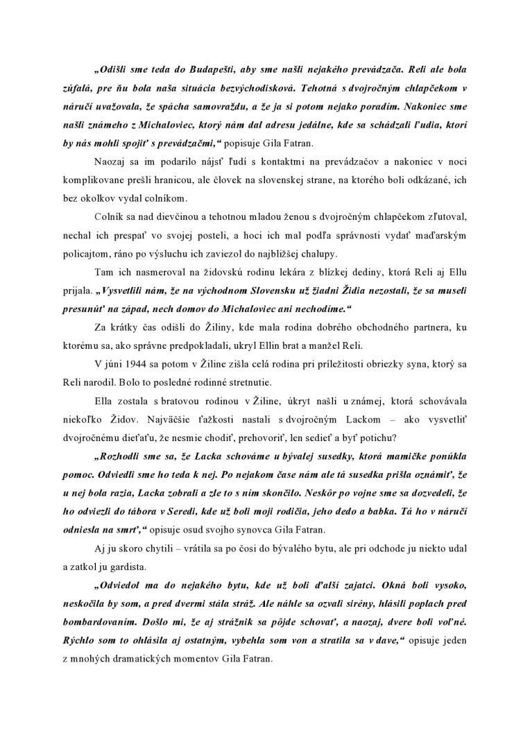 Gila Fatranová - online