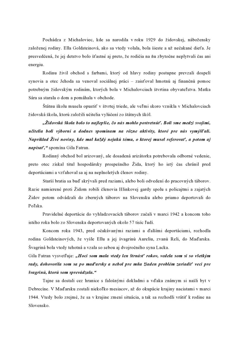 Gila Fatranová - online