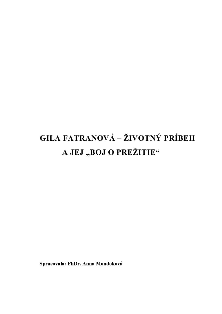 Gila Fatranová - online
