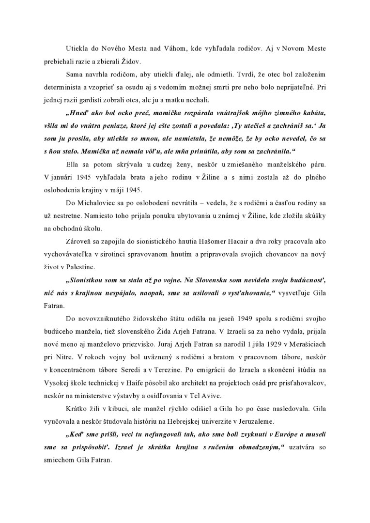 Gila Fatranová - online