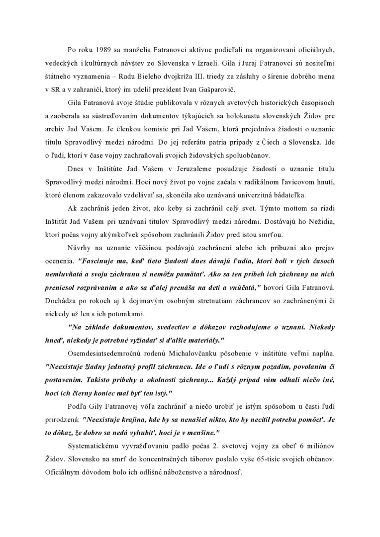 Gila Fatranová - online