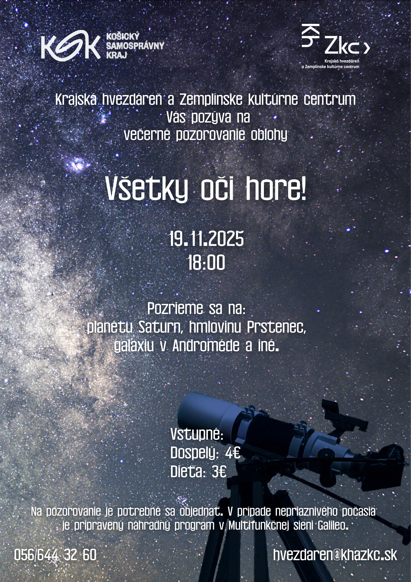 Večerné pozorovanie oblohy - Všetky oči hore!