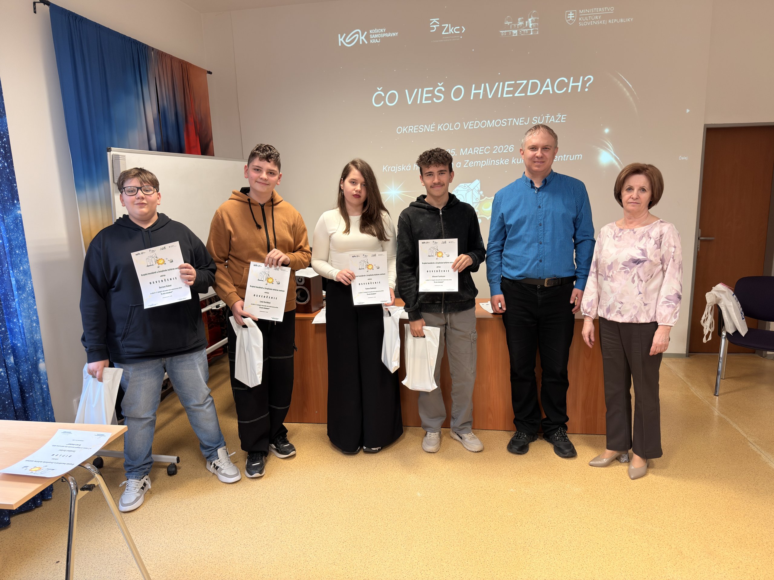 Výsledky okresného kola súťaže "Čo vieš o hviezdach?" 2026