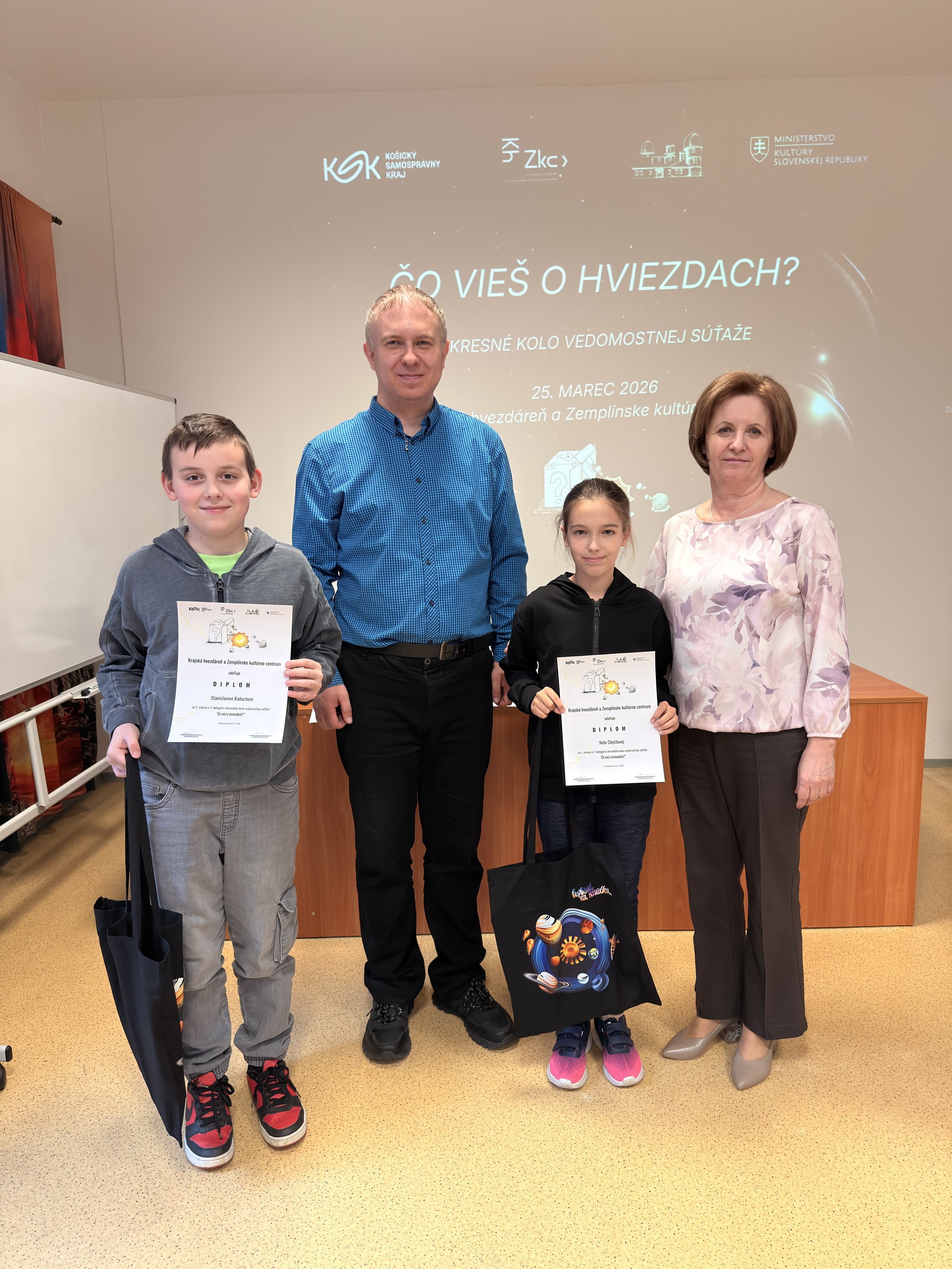 Výsledky okresného kola súťaže "Čo vieš o hviezdach?" 2026