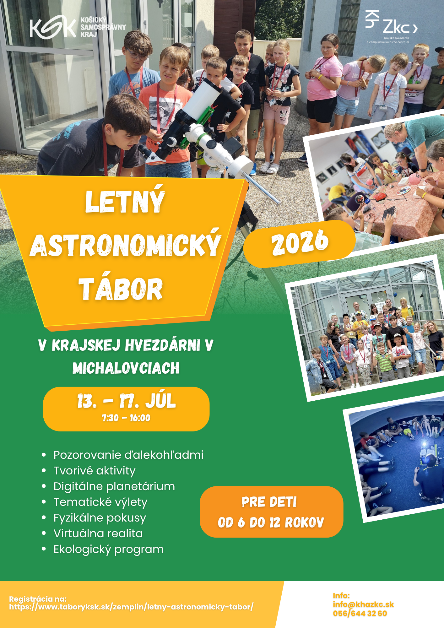 Letný astronomický tábor v Krajskej hvezdárni 2026