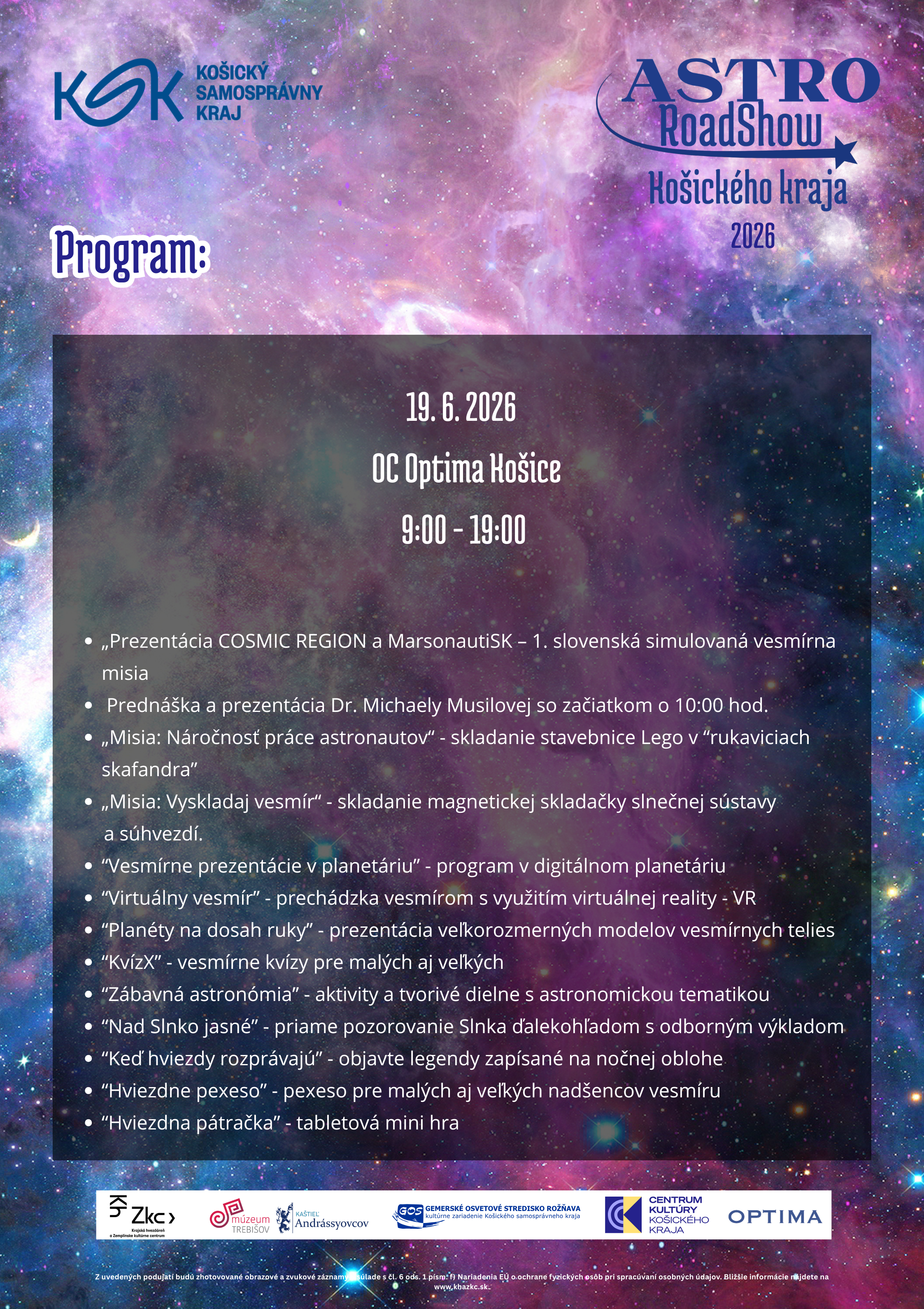 AstroRoadShow Košického kraja 2026 - Košice