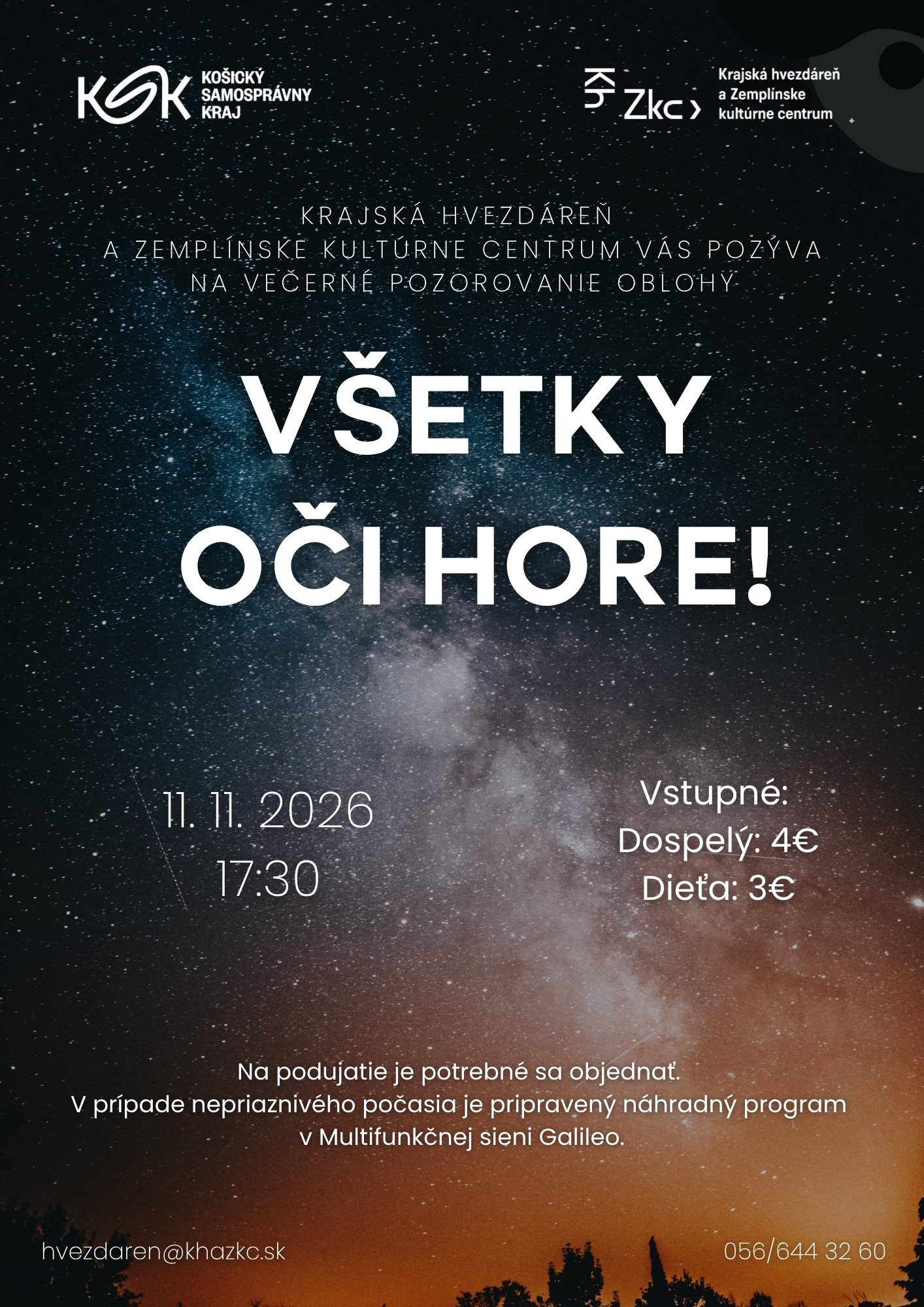 Všetky oči hore! - večerné pozorovanie oblohy