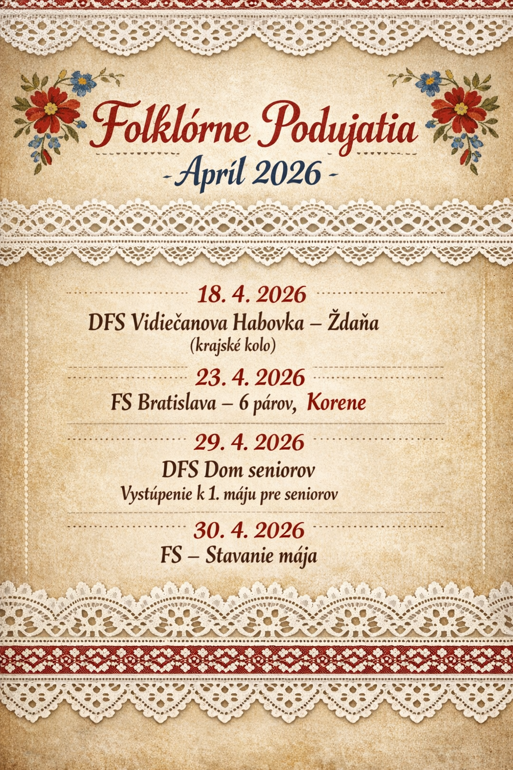 Podujatia na apríl 2026