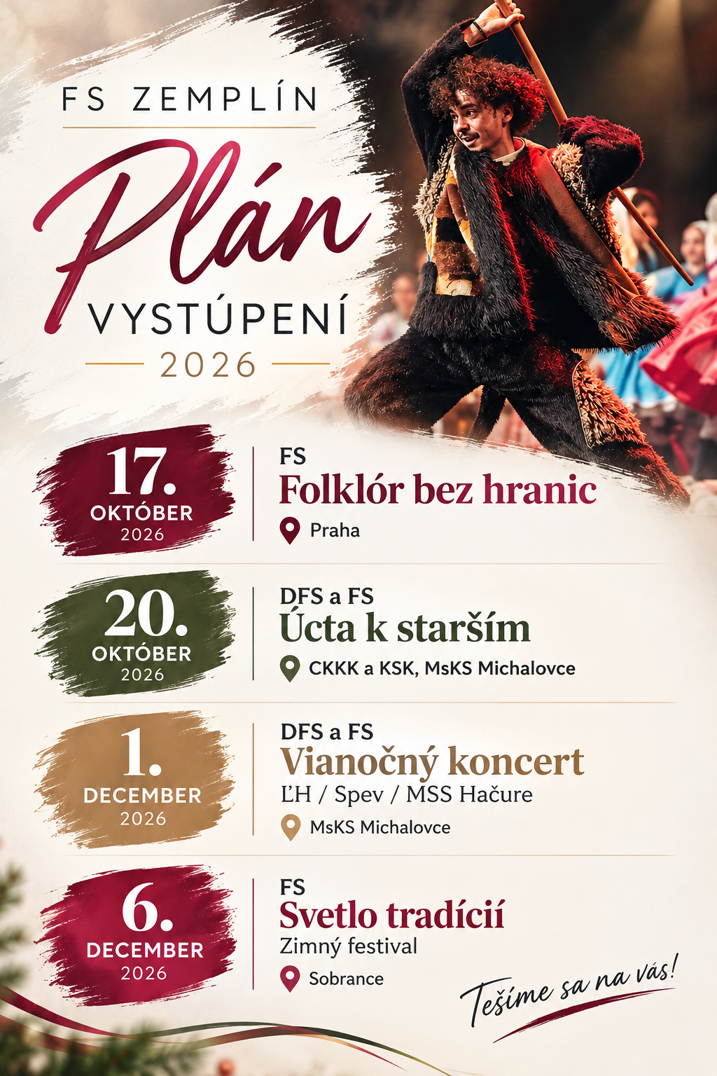 HARMONOGRAM VYSTÚPENÍ