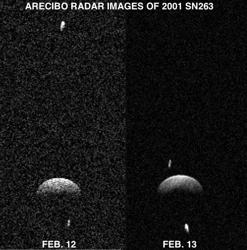 Radarová ozvena od trojitého asteroidu